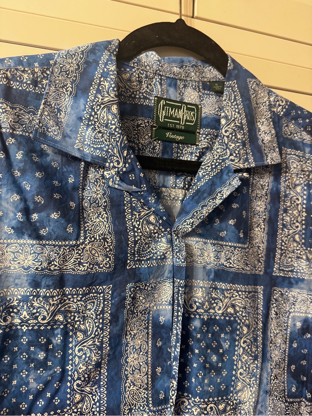 Gitman Vintage Blue Bandana-Print Button-Down Shirt